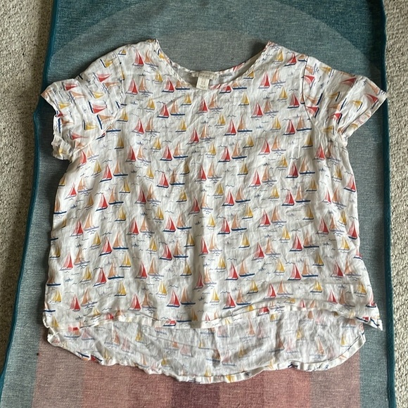 Cynthia Rowley Linen Novelty Sail Boat Tunic Top - Picture 5 of 8